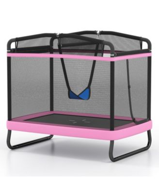 6 FT Kids Trampoline w/Swing and Horizontal Bar Safety Enclosure Net