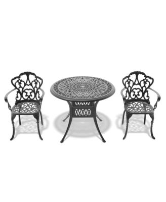 Bistro Table Set, 3-Piece Cast Aluminum Outdoor Furniture Set