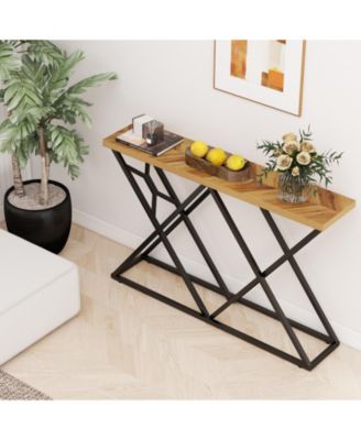 Console Table with Solid Metal Frame and Storage Shelf