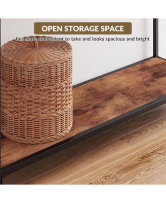 Entryway Console Table, Narrow Sofa Table with Storage Shelf and Metal Frame, Industrial Hallway Table for Living Room