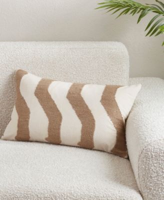 Textured Jute Stripe Decorative Pillow, 12" x 20"