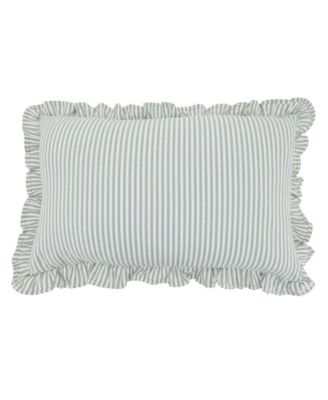 Striped Ruffle Edge Decorative Pillow, 12" x 20"