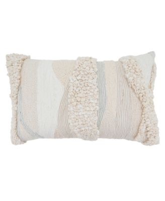 Embroidered Stripe Decorative Pillow, 14" x 22"