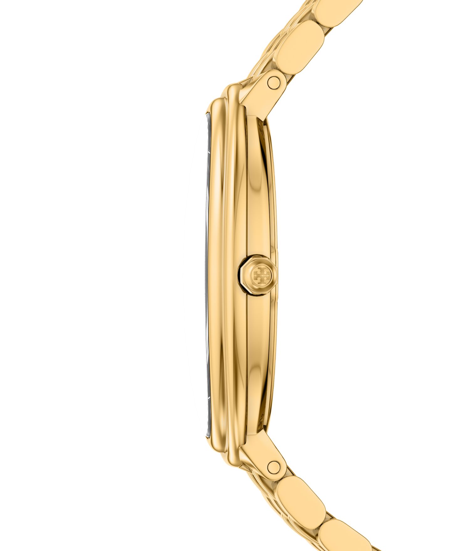 Женские часы Tory Burch The Oval Elongated Quartz Two-Hand Gold Stainless Steel Watch, 22mm — фото 2