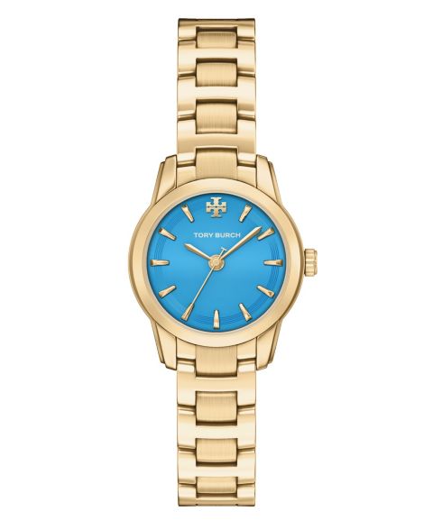 Женские часы Tory Burch The Miller Round Small Quartz Three-Hand Gold Stainless Steel Watch, 28mm