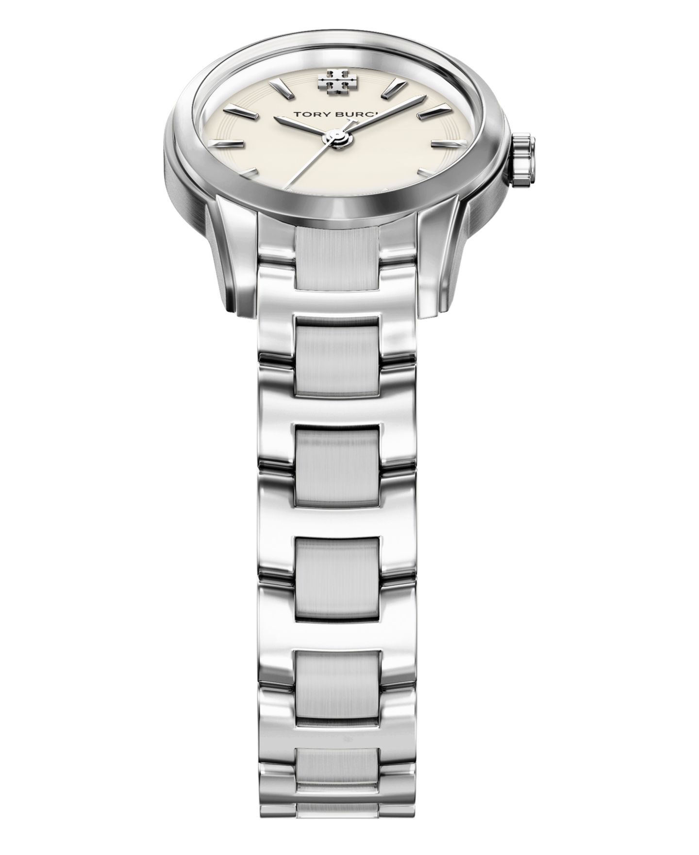 Женские часы Tory Burch The Miller Round Small Quartz Three-Hand Silver Stainless Steel Watch, 28mm — фото 4