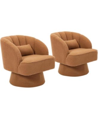 Teddy Bear Velvet Swivel Upholstered Lounge Chair