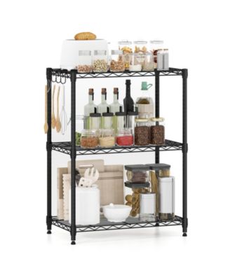 3-Tier Metal Storage Shelving Unit with V-Shaped Wire Rack and  450 LBS Capacity
