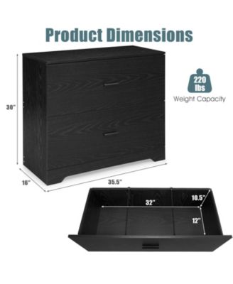 Two Drawer Lateral File Cabinet with Adjustable Hanging Bars