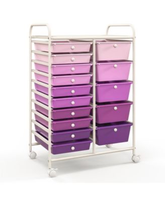 Fifteen Drawer Utility Rolling Storage Cart for Multi Use