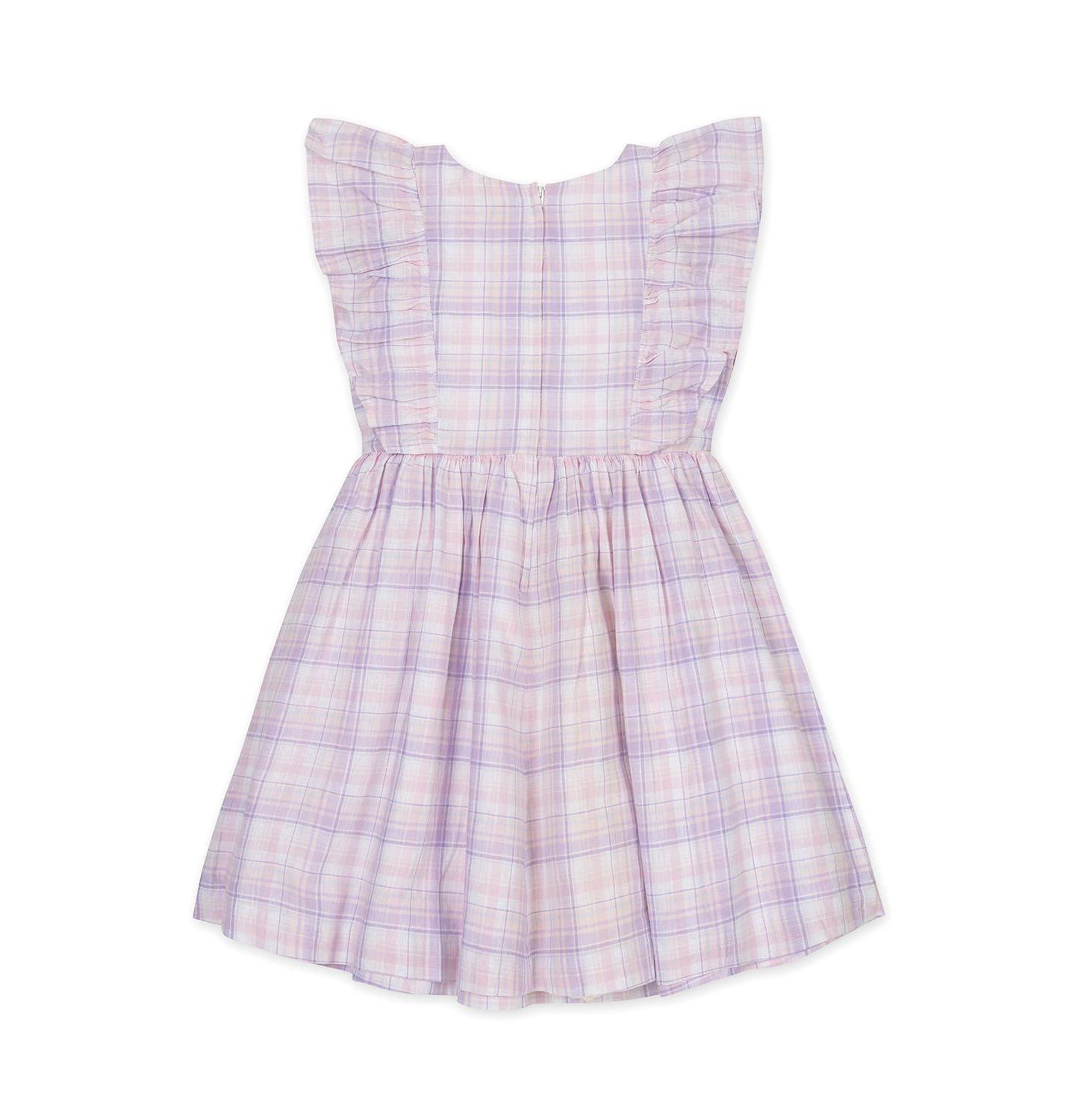 Платье Hope & Henry Linen Flutter Sleeve Pinafore Dress для девочек-малышей, цвет: Клетчатый — фото 3