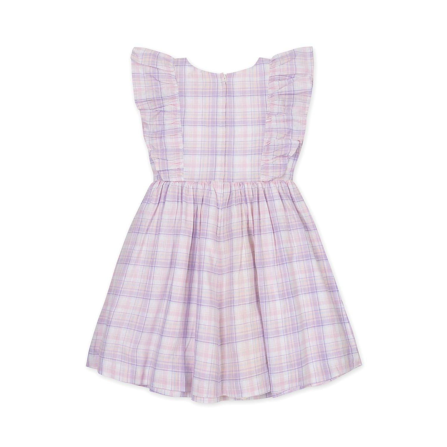 Toddler Girls Linen Flutter Sleeve Pinafore Dress