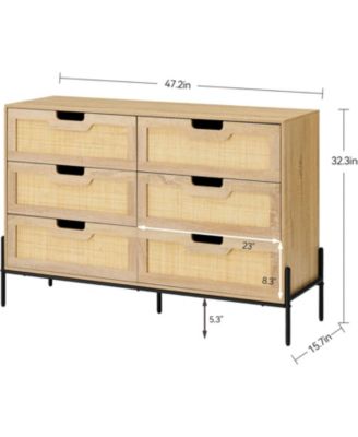 Dresser for Bedroom Spacious Storage Chest Premium Tall Fabric Dresser Easy Assembly Hallway Oak