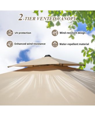 10 ft. Square Cantilever Umbrella with Center Pole (Base Not Included)