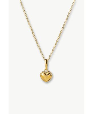 Dainty Vermeil Carved Heart Pendant Necklace