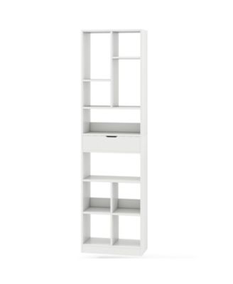 7-tier Bookshelf with Drawer 180cm Floor Standing Display Rack Storage Shelf