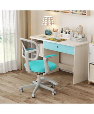 Kids Desk Chair with Adjustable Height Armrest and Footrest