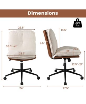 Armless Home Office Chair with Rocking Backrest Design