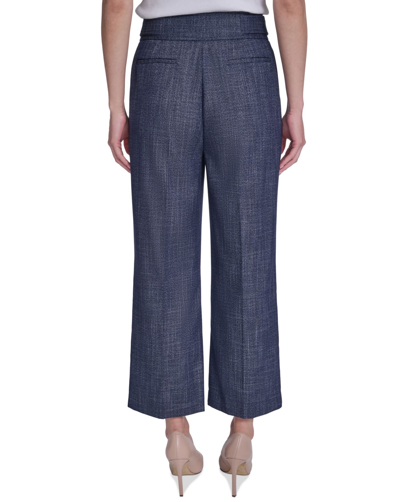 Женские брюки Tommy Hilfiger Tabbed Waistband, цвет: Тёмно-синий / Слоновая кость — фото 2