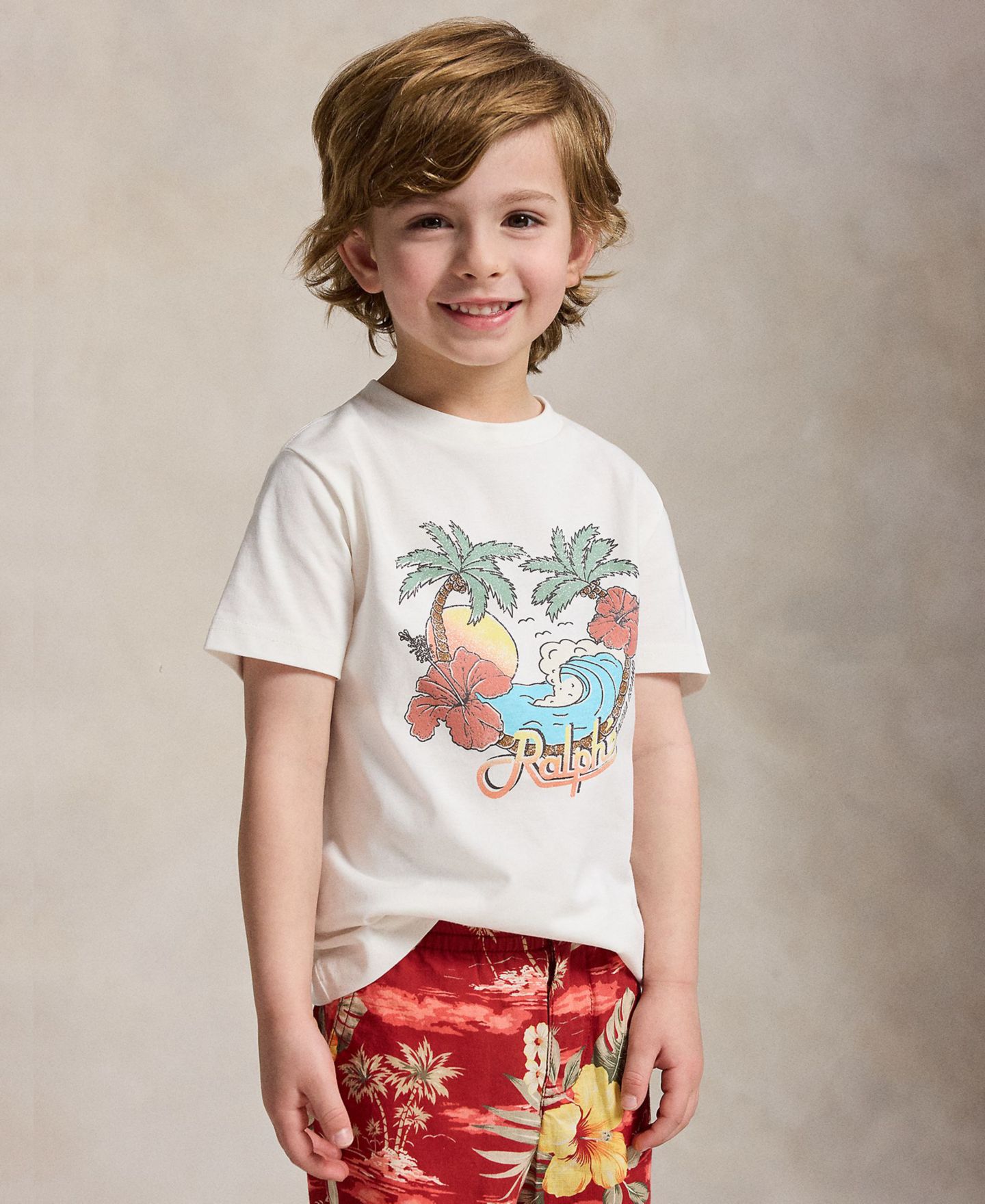 Футболка Polo Ralph Lauren Short-Sleeve Jersey Graphic T-Shirt для мальчиков, цвет: Белый — фото 1