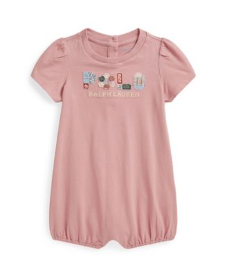 Baby Girls' Patchwork-Logo Bubble Shortall