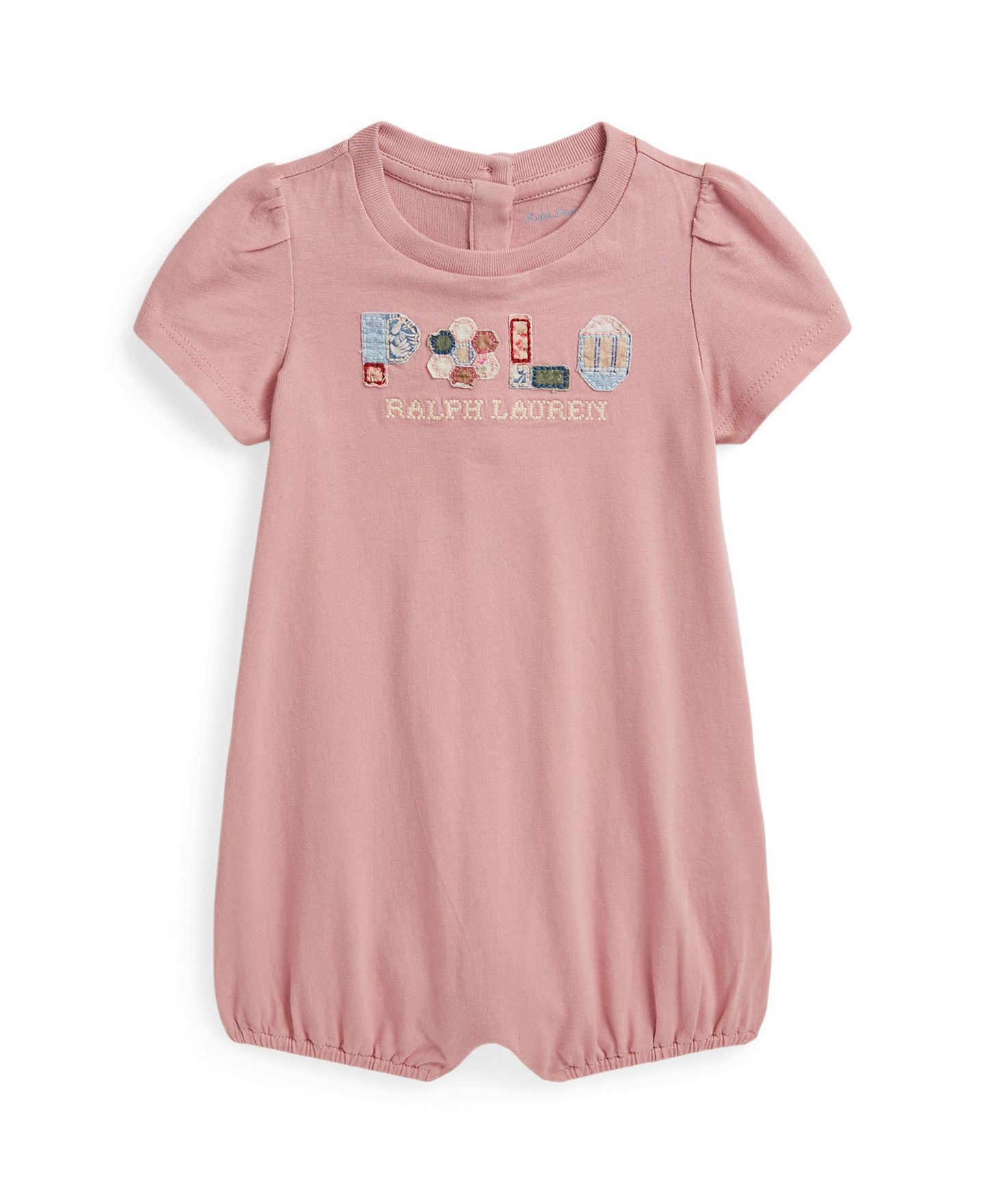 Комбинезон для малышек Polo Ralph Lauren Patchwork-Logo Bubble, цвет: Розовый — фото 1