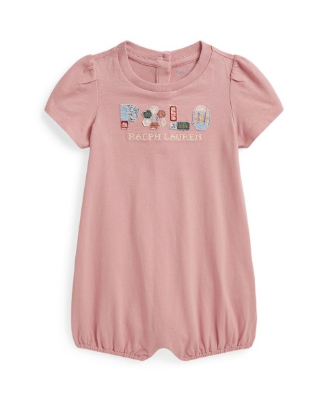 Комбинезон для малышек Polo Ralph Lauren Patchwork-Logo Bubble