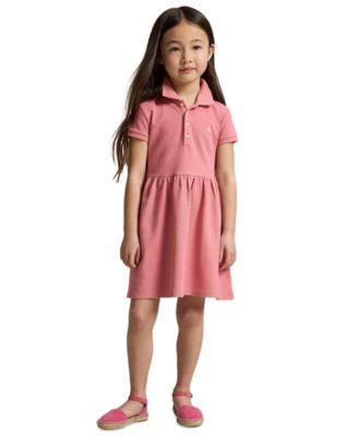 Girls' 2-6X Stretch Mesh Polo Collar Dress