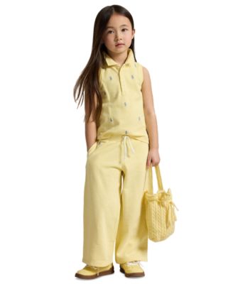 Girls' 2-6X Stretch Mesh Four-Button Placket Polo Shirt