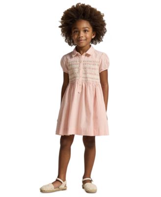 Girls' 2-6X Striped Club Collar Seersucker Dress