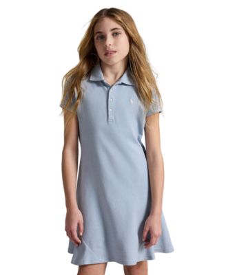 Girls' 7-16 Stretch Mesh Polo Collar Dress