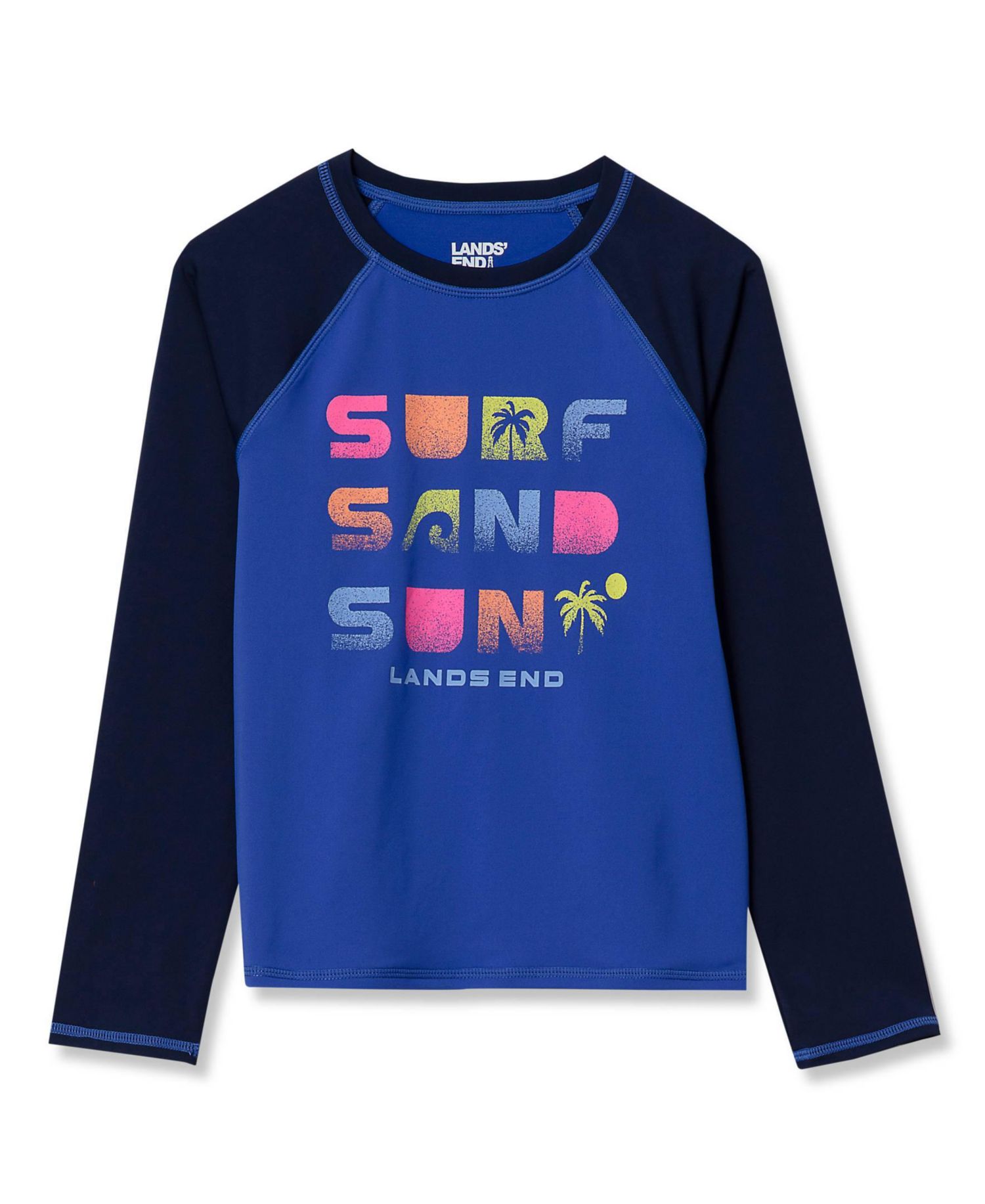 Big Girls Plus Chlorine Resistant Long Sleeve Crew Neck Rash Guard
