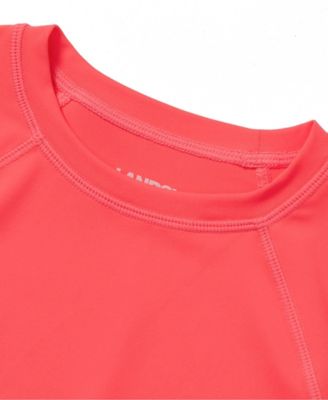 Big Girls Plus Chlorine Resistant Long Sleeve Crew Neck Rash Guard