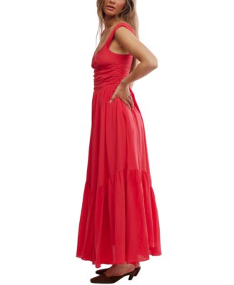 Women's Sasha Sweetheart Viscose Maxi Solid Dress