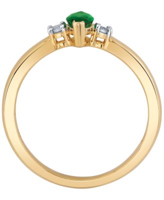 Emerald (3/8 ct. t.w.) and Diamond Accent Ring in 14k Yellow Gold