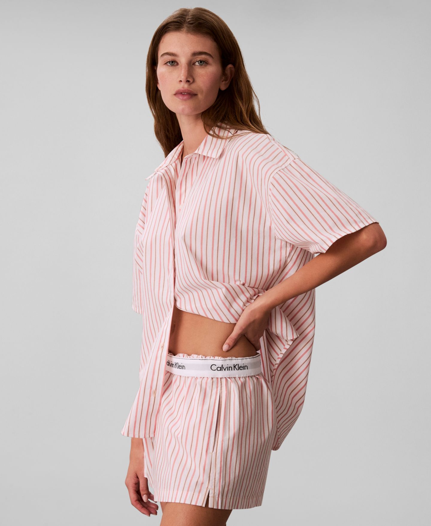 Женские шорты Calvin Klein Striped Pull-On Shorts QS7596, цвет: Полосатый, вариант 1 — фото 3