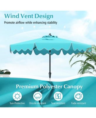 9 ft Patio Umbrella with Crank Handle and Push Button Tilt