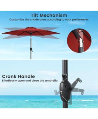 7.5 ft Heavy Duty Outdoor Market Umbrella with Push Button Tilt