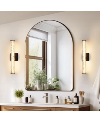 19.7'' Bathroom Wall Sconce Set of 2, Modern Single Sconce Wall Lighting, Upgrated K9 Crystal Bronze Wall Light, Bedroom Vanity Sconce