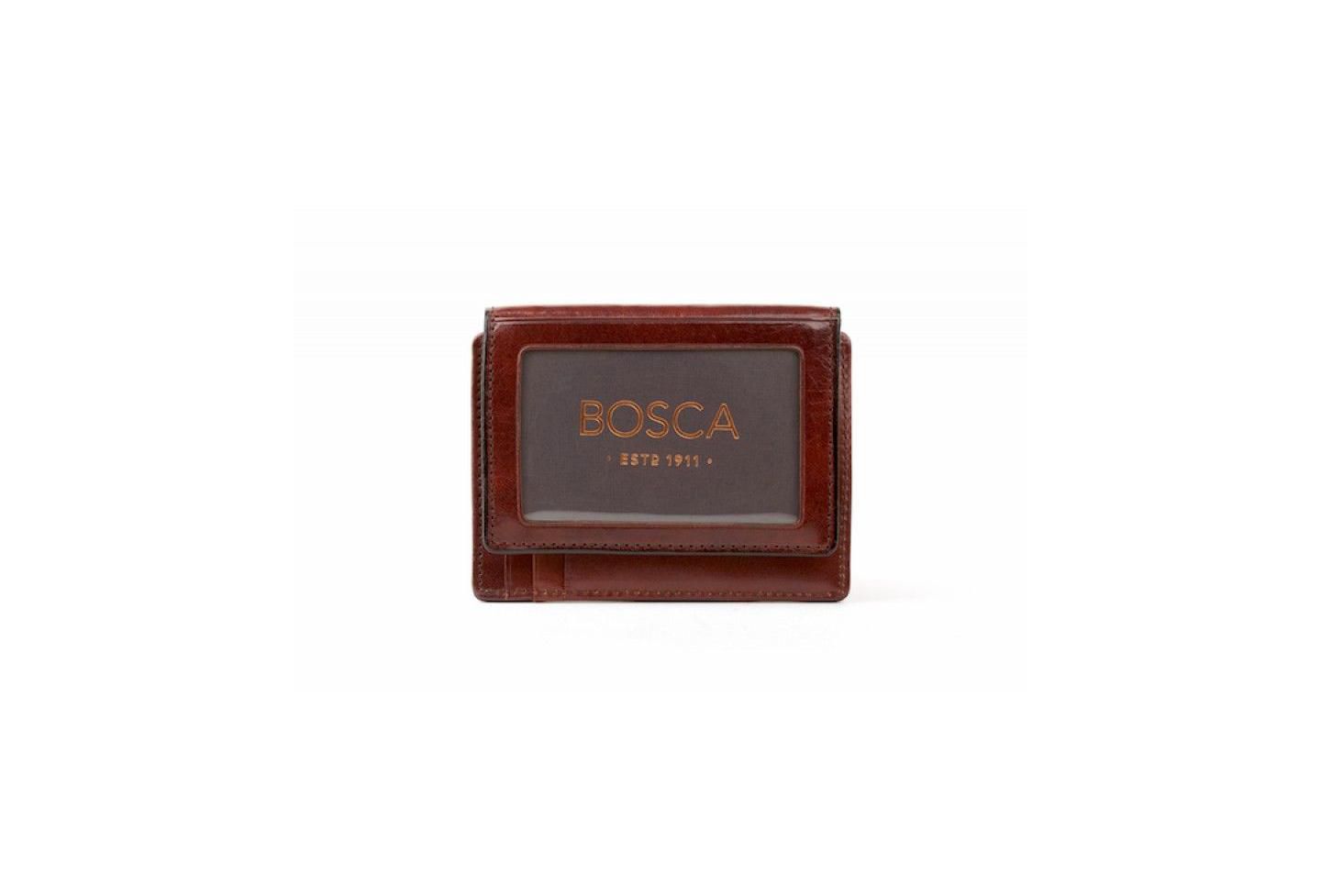 Мужской кошелёк Bosca Old Leather Front Pocket ID Wallet, цвет: Тёмный коричневый — фото 1