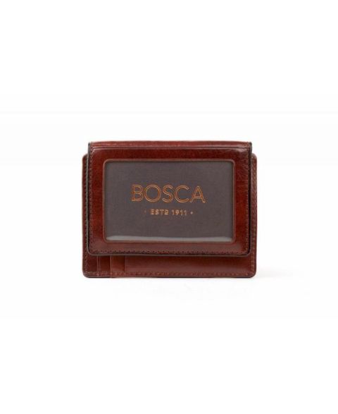Мужской кошелёк Bosca Old Leather Front Pocket ID Wallet, цвет: Тёмный коричневый