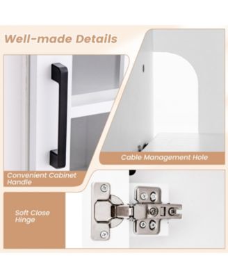 Fireplace TV Stand for TVs up to 65 in with Cabinets and Remote