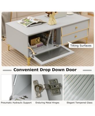 TV Stand with Storage Compartments and Drawers for 55 in TVs