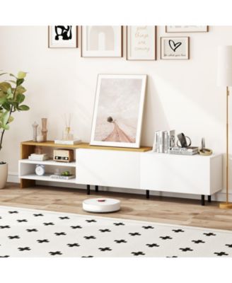 Modern TV Stand for TVs up to 80 in with Cabinets and Shelves