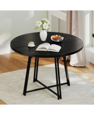 47 in Round Dining Table for Four to Six with Cross Base