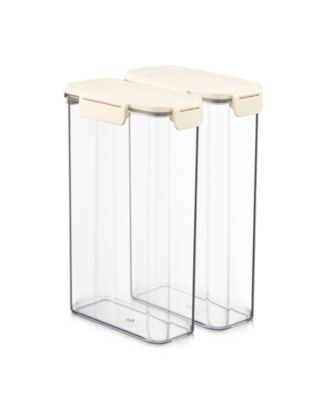2 Pack Airtight Food Storage Containers – Clear Stackable Canisters for Pantry, Rice, Pasta, Cereal and Snacks