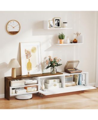 Farmhouse TV Stand for TVs up to 80 in with Cabinets