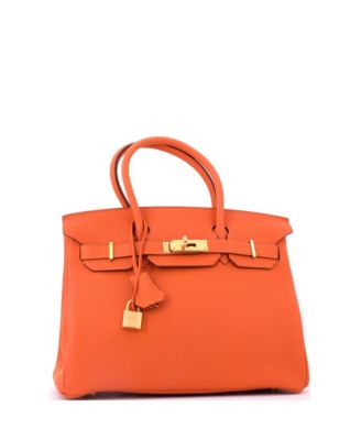 Birkin 30 Handbag Orange Togo with Gold Hardware