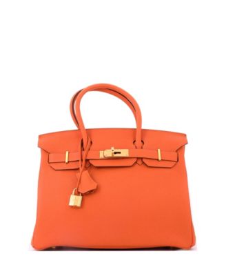 Birkin 30 Handbag Orange Togo with Gold Hardware