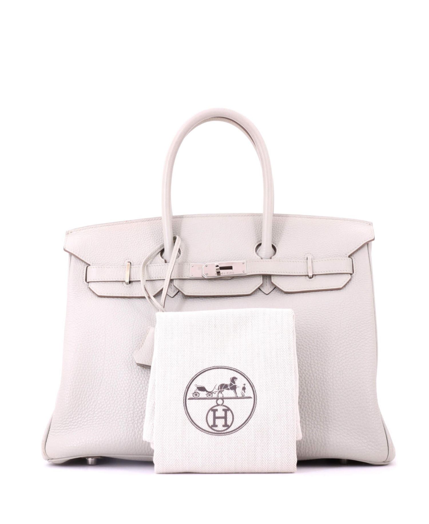 Birkin 35 Handbag Grey Togo with Palladium Hardware